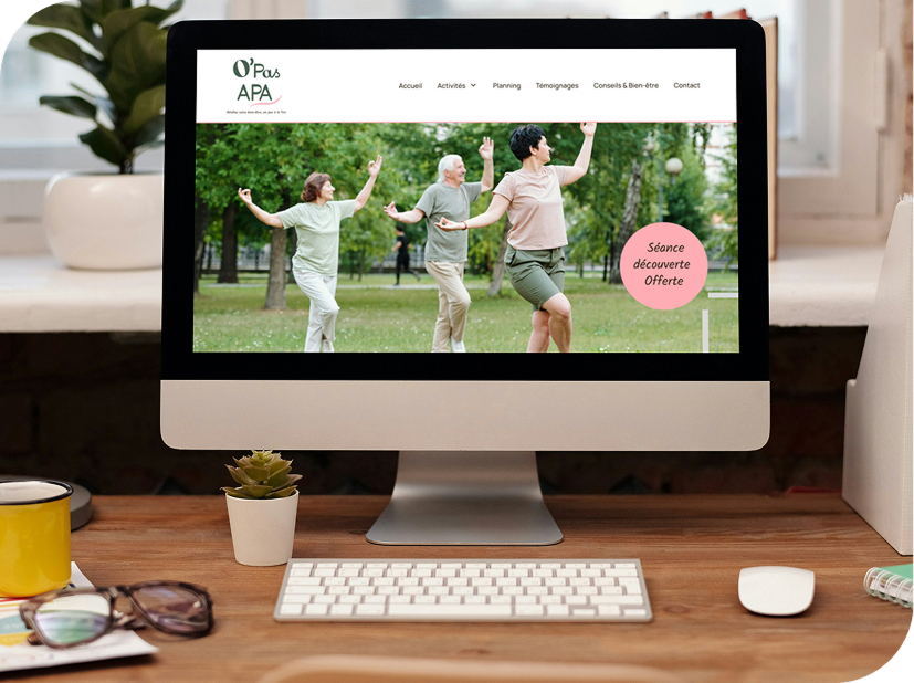 Mock-up du site internet O'Pas APA